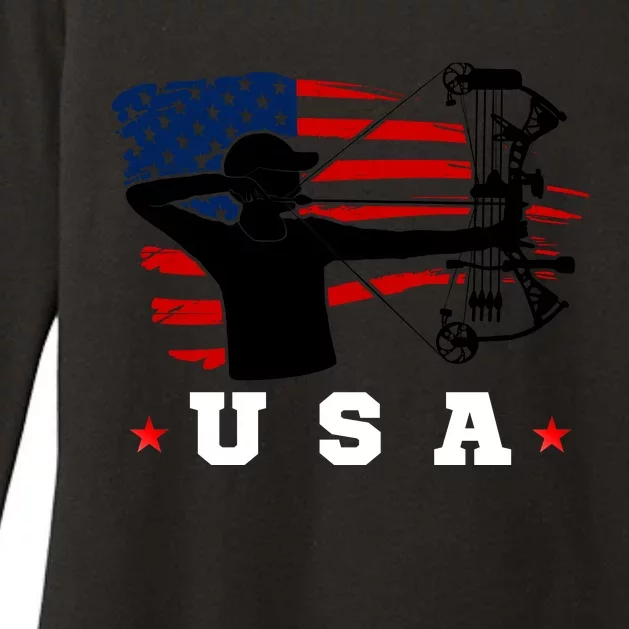 American Flag USA, Patriotic Sports, American Flag Archery, Patriotic Sports Womens CVC Long Sleeve Shirt