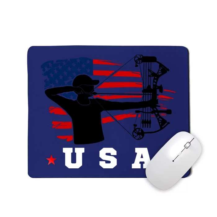 American Flag USA, Patriotic Sports, American Flag Archery, Patriotic Sports Mousepad