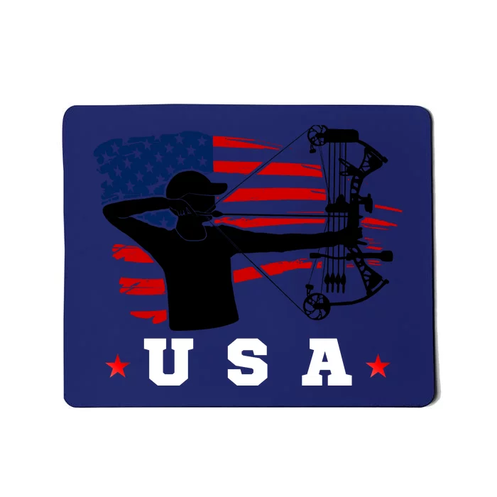 American Flag USA, Patriotic Sports, American Flag Archery, Patriotic Sports Mousepad