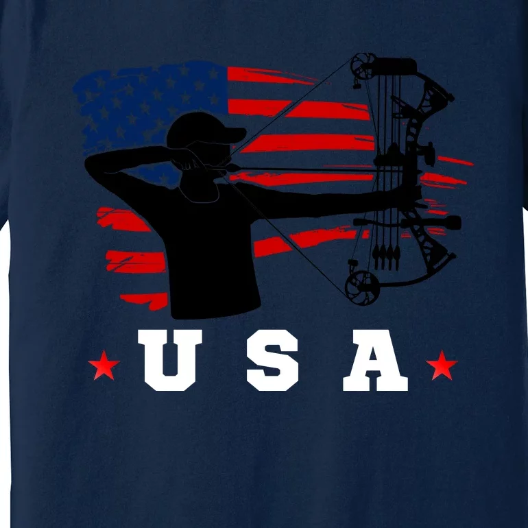 American Flag USA, Patriotic Sports, American Flag Archery, Patriotic Sports Premium T-Shirt