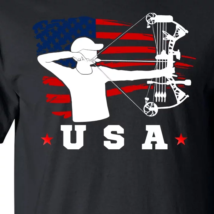 American Flag USA, Patriotic Sports, American Flag Archery, USA Archery Tall T-Shirt