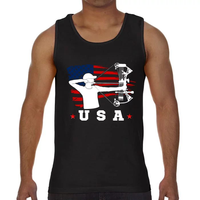 American Flag USA, Patriotic Sports, American Flag Archery, USA Archery Comfort Colors® Tank Top