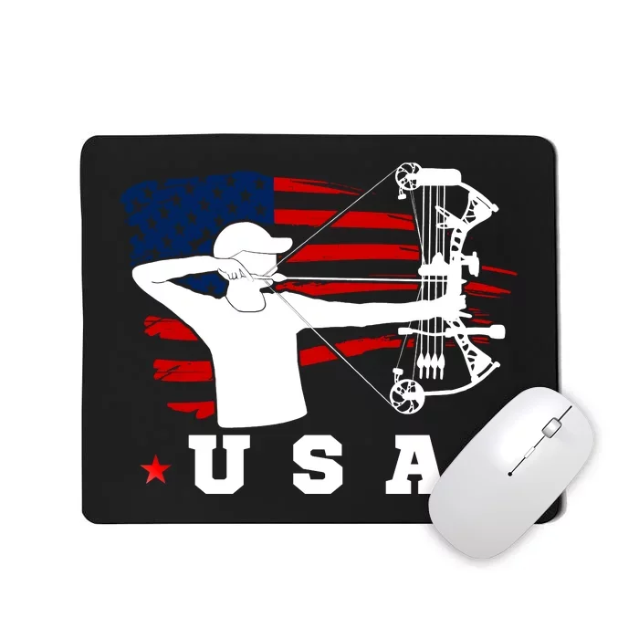 American Flag USA, Patriotic Sports, American Flag Archery, USA Archery Mousepad