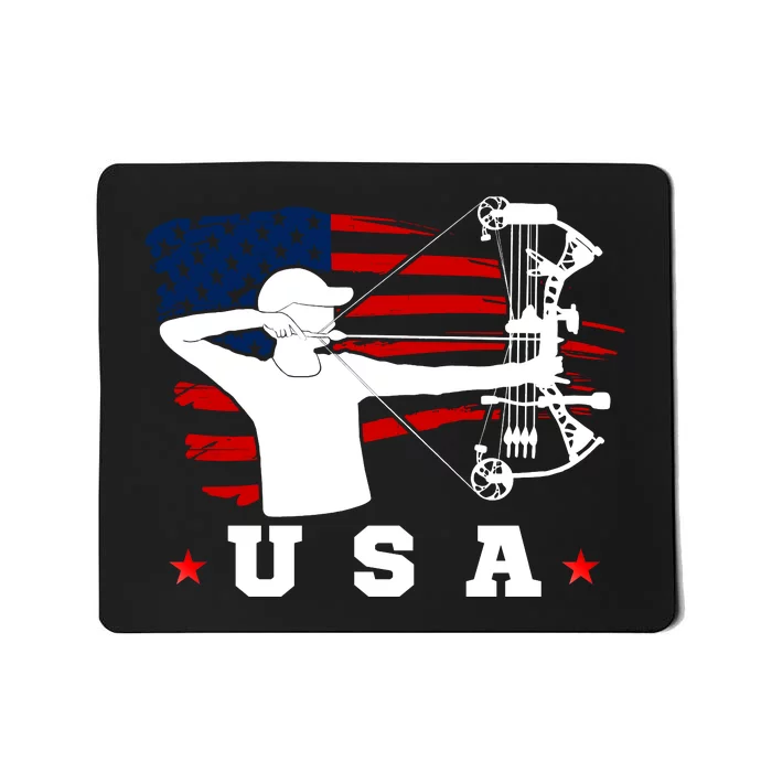 American Flag USA, Patriotic Sports, American Flag Archery, USA Archery Mousepad