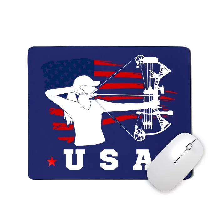 American Flag USA, Patriotic Sports, American Flag Archery, Cute Archery Mousepad