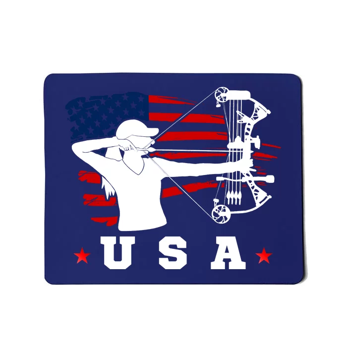 American Flag USA, Patriotic Sports, American Flag Archery, Cute Archery Mousepad