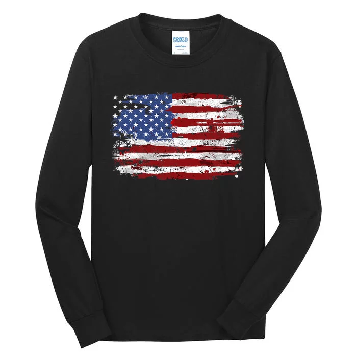 American Flag Usa United States Of America Us 4th Of July Tall Long Sleeve T-Shirt