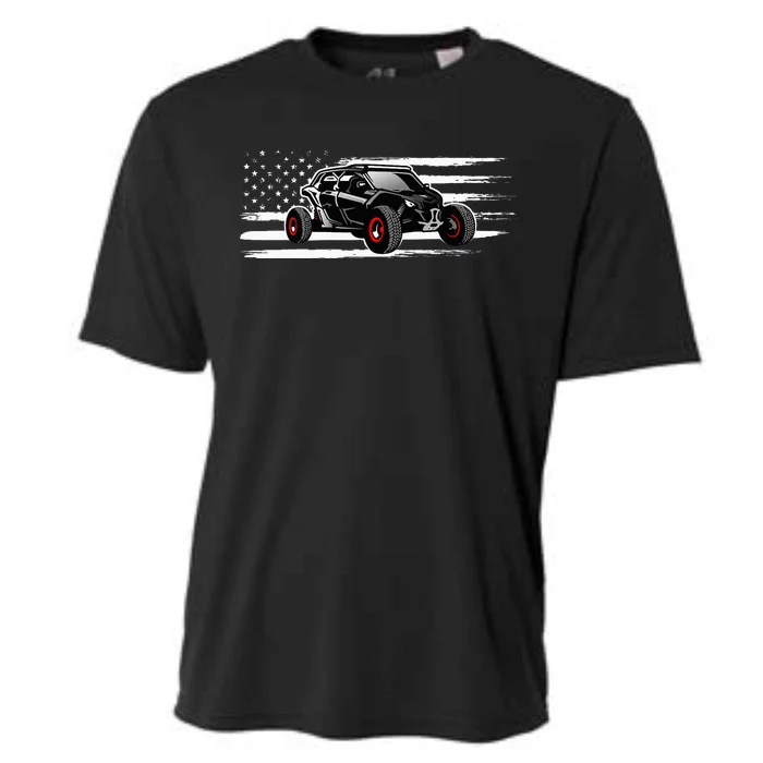 American Flag Utv Side By Side Sxs Off Road Cooling Performance Crew T-Shirt