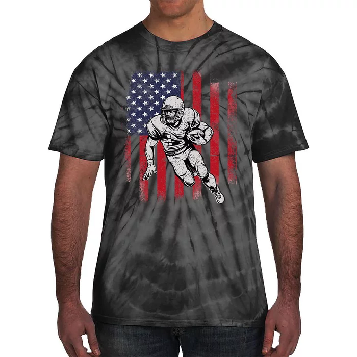 American Football Usa Flag Football Lover Tie-Dye T-Shirt