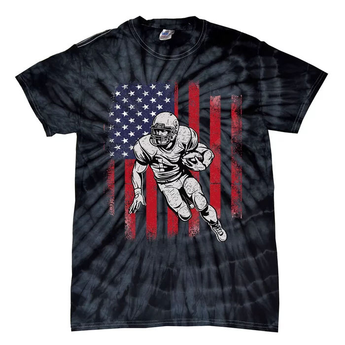 American Football Usa Flag Football Lover Tie-Dye T-Shirt