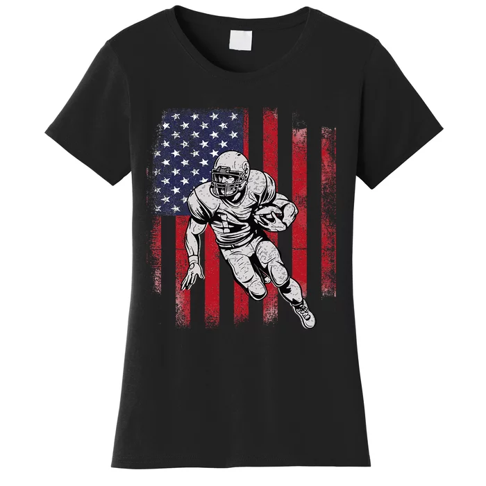 American Football Usa Flag Football Lover Women's T-Shirt