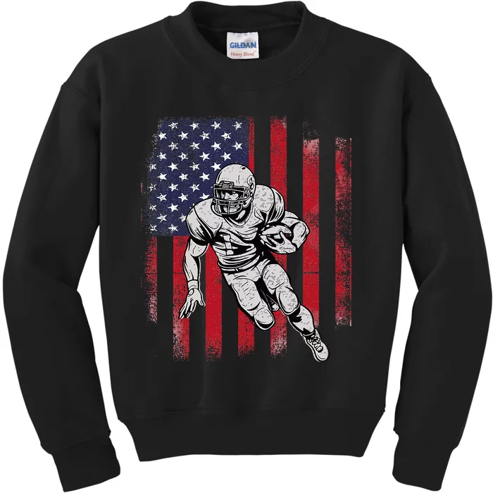 American Football Usa Flag Football Lover Kids Sweatshirt