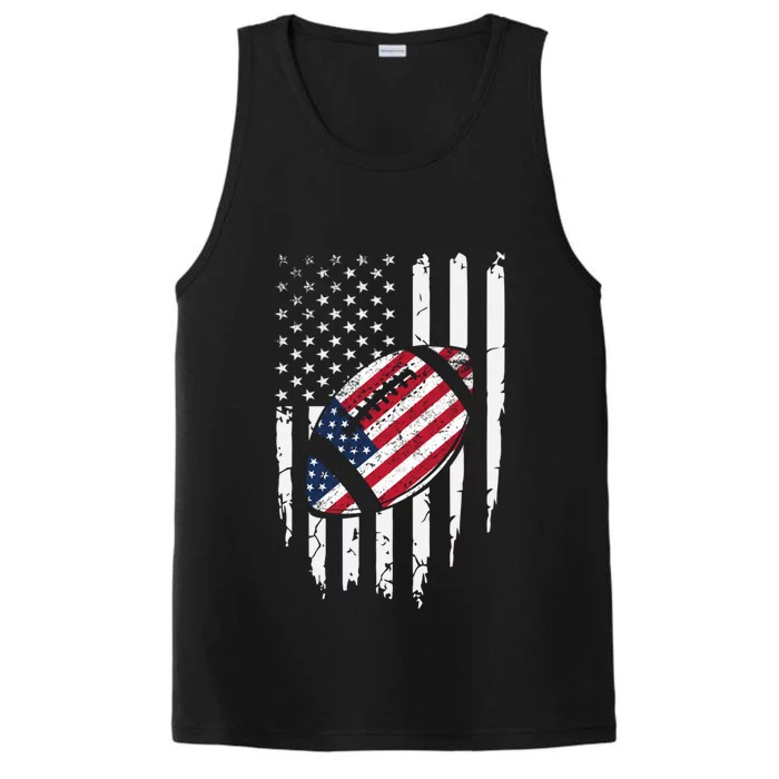 American Football Usa Flag Season Game Day Sports Gift Performance Tank