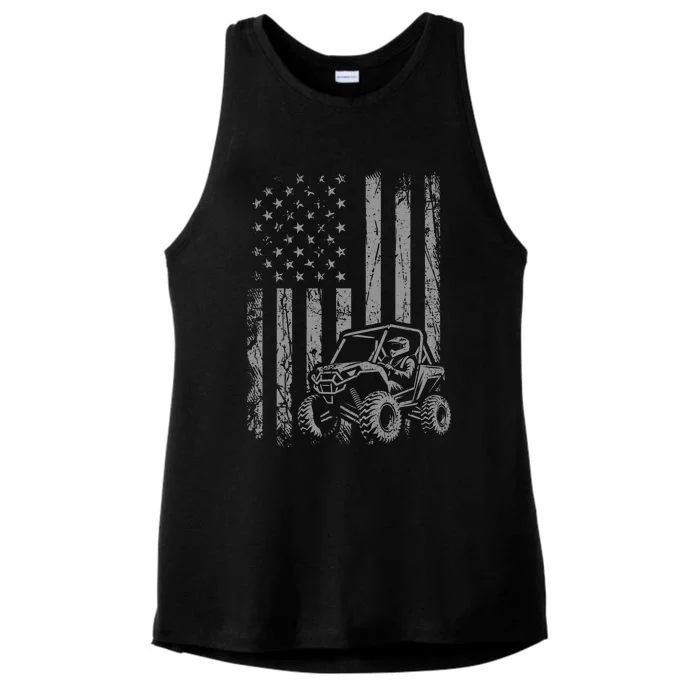 American Flag UTV Side By Side SXS Off Road Ladies Tri-Blend Wicking Tank