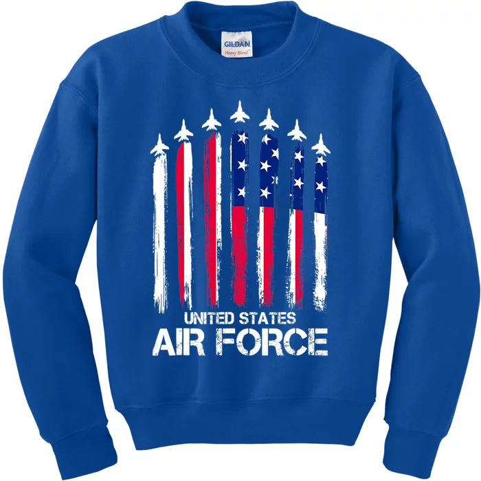 Air Force US Veterans 4th Of July American Flag Kids Sweatshirt