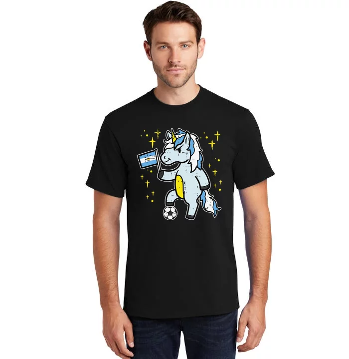 Argentina Flag Unicorn Football Soccer Fan Tall T-Shirt