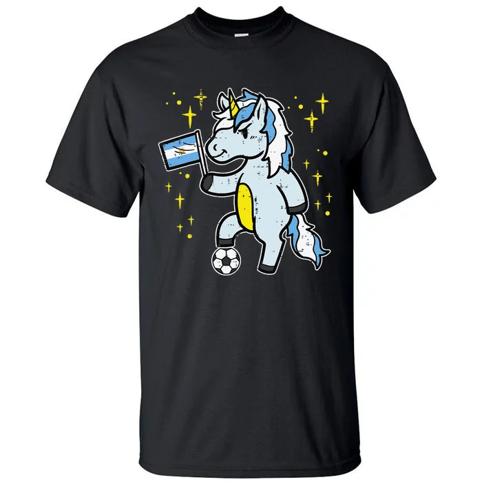 Argentina Flag Unicorn Football Soccer Fan Tall T-Shirt