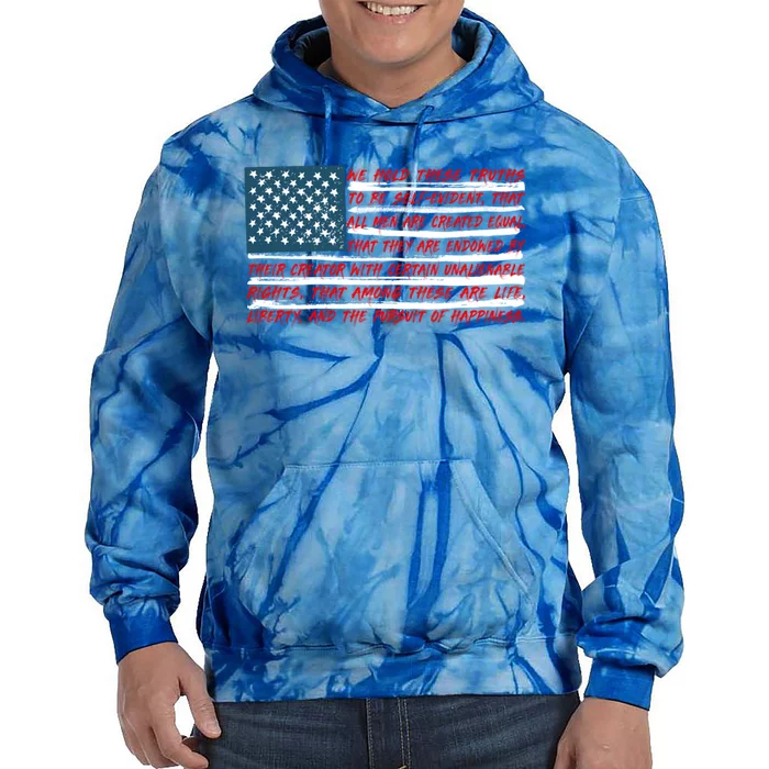 American Flag Us Flag Gift Declaration Of Independence Freedom Funny Gift Tie Dye Hoodie