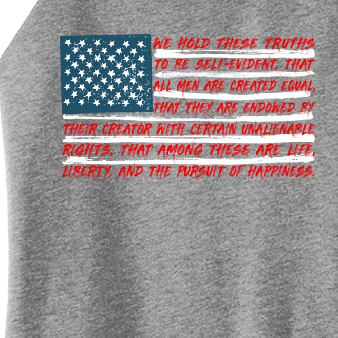 American Flag Us Flag Gift Declaration Of Independence Freedom Funny Gift Women’s Perfect Tri Rocker Tank