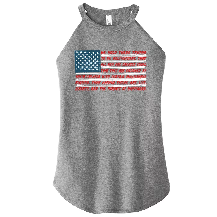 American Flag Us Flag Gift Declaration Of Independence Freedom Funny Gift Women’s Perfect Tri Rocker Tank