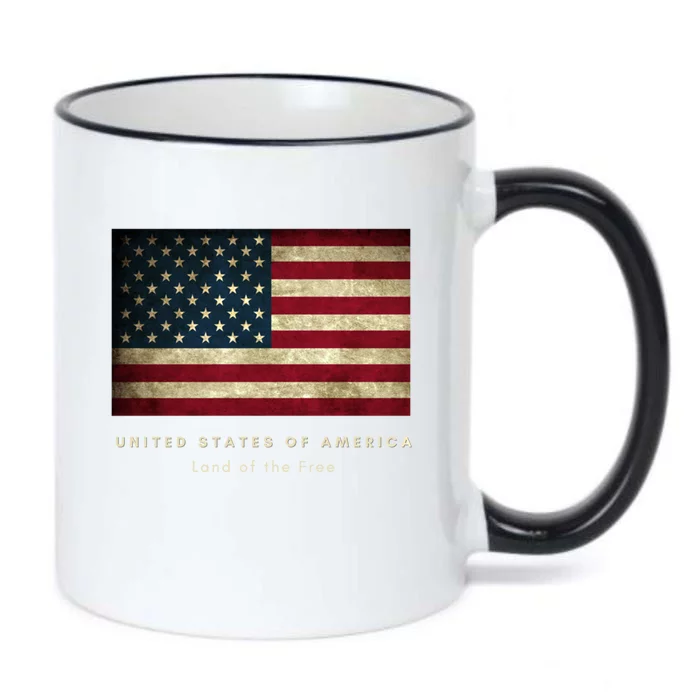 American Flag Usa 4th Of July Land Of The Free Patriotic Gift Black Color Changing Mug