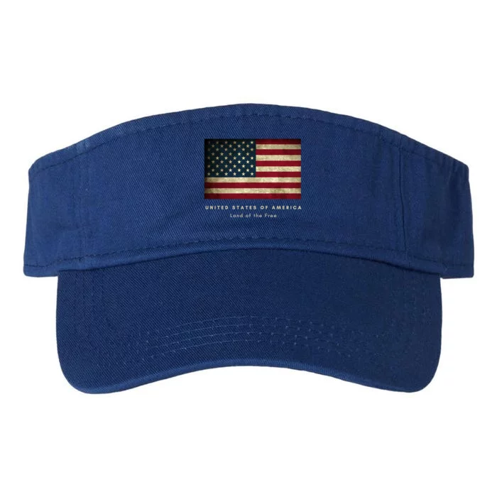 American Flag Usa 4th Of July Land Of The Free Patriotic Gift Valucap Bio-Washed Visor