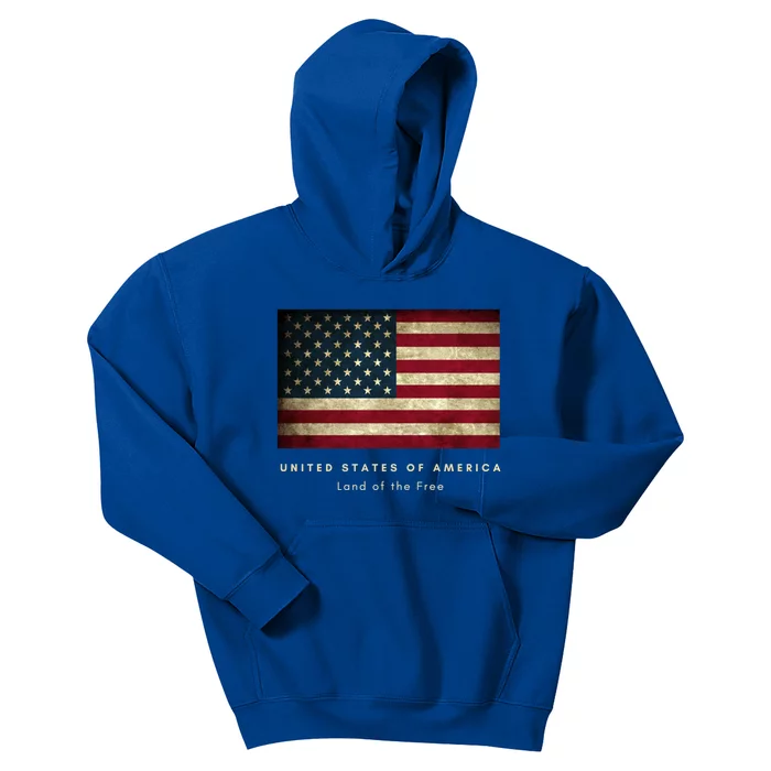 American Flag Usa 4th Of July Land Of The Free Patriotic Gift Kids Hoodie