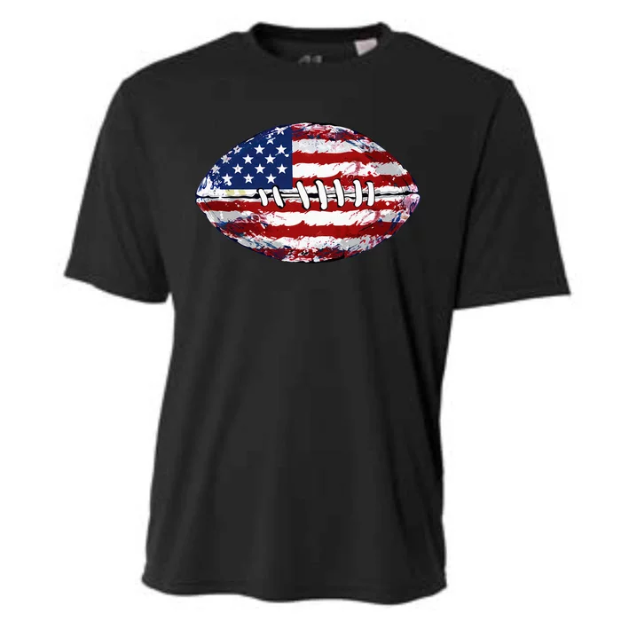 American Football Usa Flag Cooling Performance Crew T-Shirt