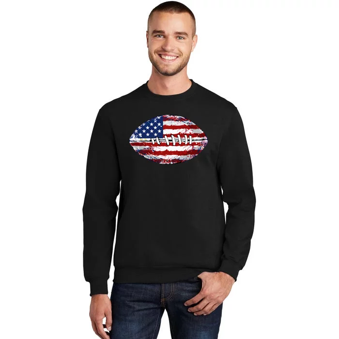 American Football Usa Flag Tall Sweatshirt