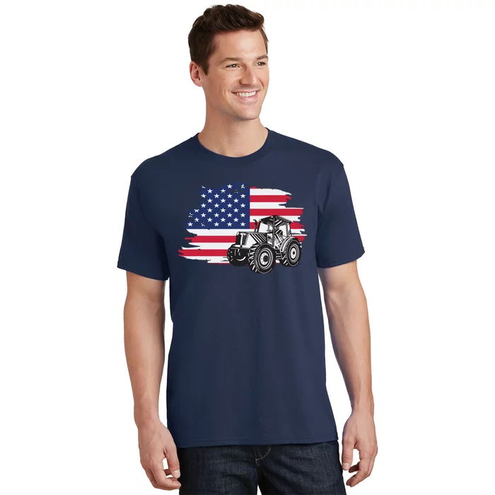 American Farmer US Flag Farmer Farming Gift T-Shirt