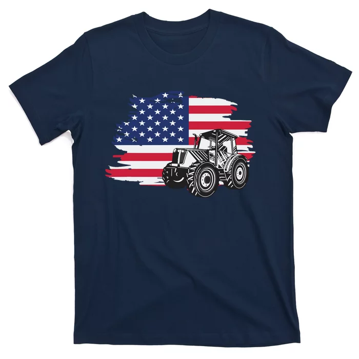 American Farmer US Flag Farmer Farming Gift T-Shirt