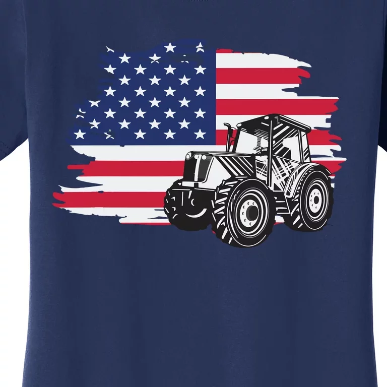 American Farmer US Flag Farmer Farming Gift Women's T-Shirt