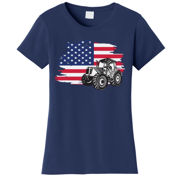 American Farmer US Flag Farmer Farming Gift Women's T-Shirt