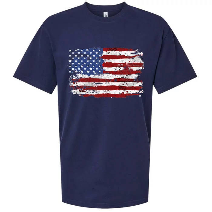 American Flag USA United States of America US 4th of July Sueded Cloud Jersey T-Shirt