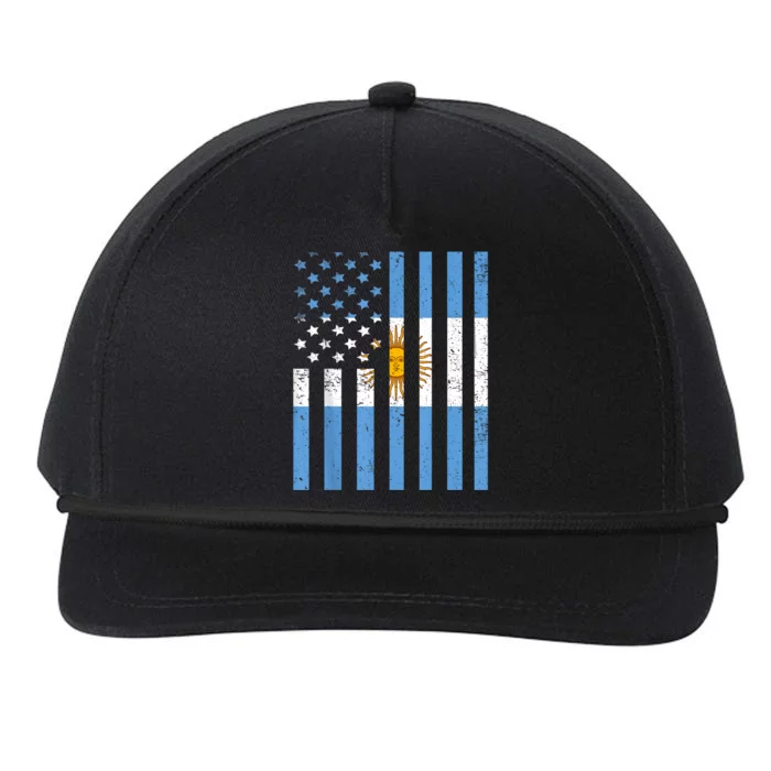 Argentina Flag USA American Flag Heritage Argentinian Snapback Five-Panel Rope Hat