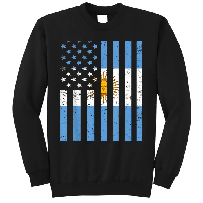 Argentina Flag USA American Flag Heritage Argentinian Tall Sweatshirt