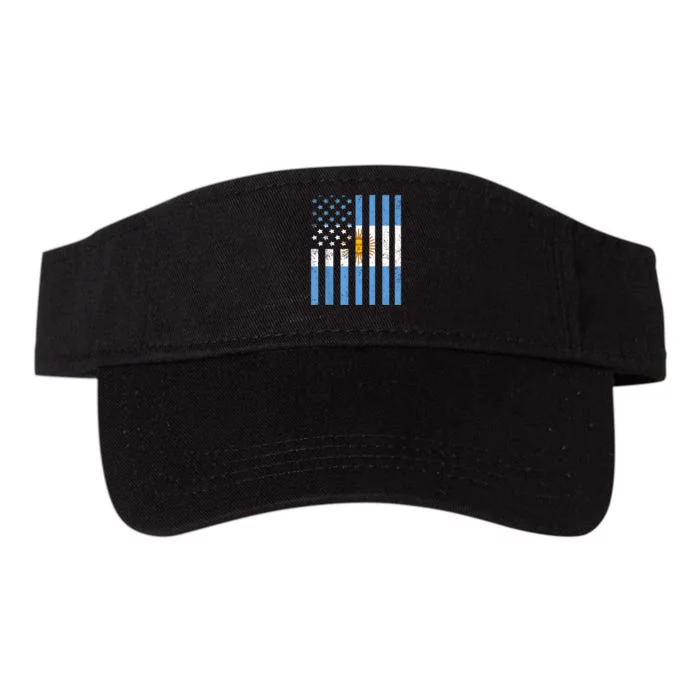 Argentina Flag USA American Flag Heritage Argentinian Valucap Bio-Washed Visor