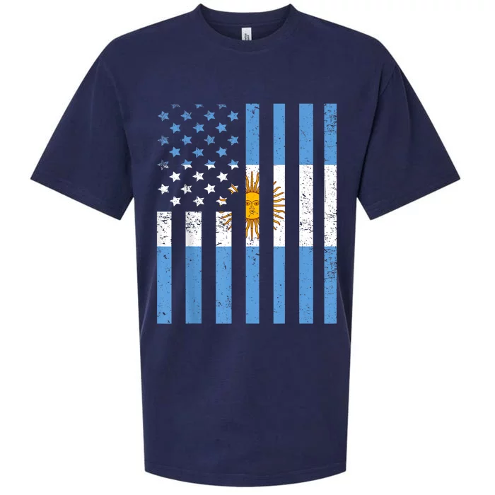 Argentina Flag USA American Flag Heritage Argentinian Sueded Cloud Jersey T-Shirt