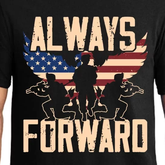 Always Forward Usa America Military Soldier Veteran Gift Pajama Set