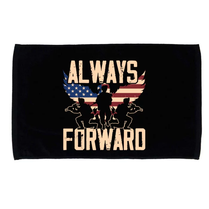 Always Forward Usa America Military Soldier Veteran Gift Microfiber Hand Towel