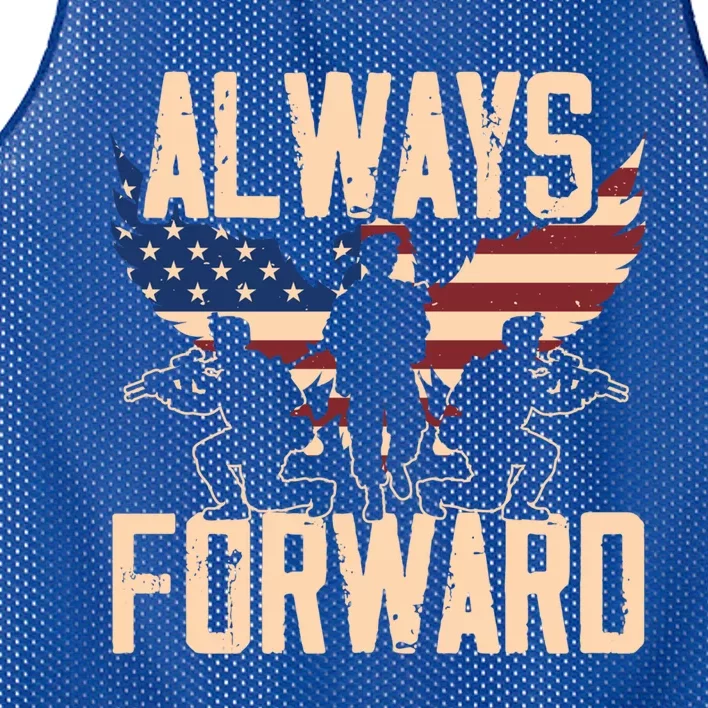 Always Forward Usa America Military Soldier Veteran Gift Mesh Reversible Basketball Jersey Tank