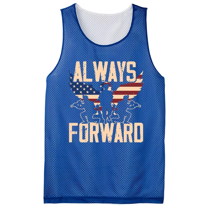 Always Forward Usa America Military Soldier Veteran Gift Mesh Reversible Basketball Jersey Tank