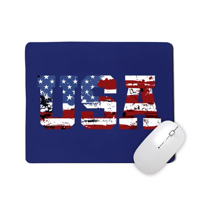 American Flag Usa United States Of America Us 4th Of July Mousepad