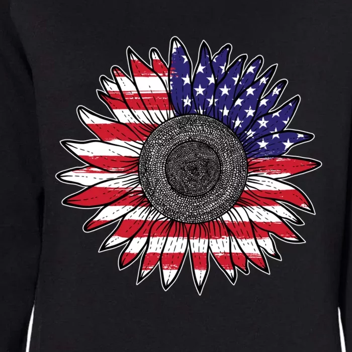 American Flag Vintage Sunflower 4th Of July Mom Mama Gift Womens California Wash Sweatshirt