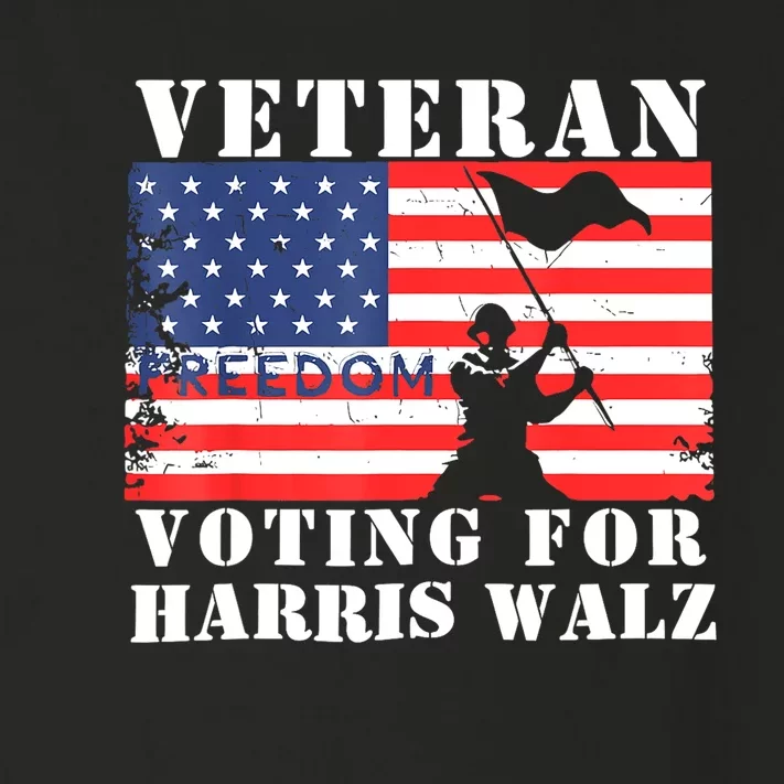 American Flag Voting For Harris Walz Waltz Veteran Freedom Gift Toddler Long Sleeve Shirt