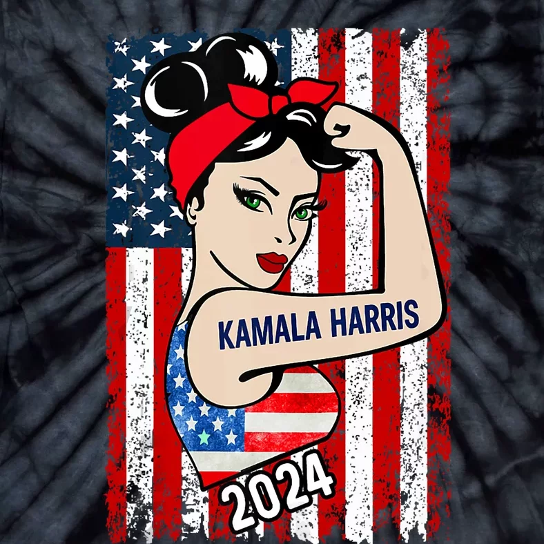 America Flag Vote 47 Kamala Harris 2024 President Tie-Dye T-Shirt