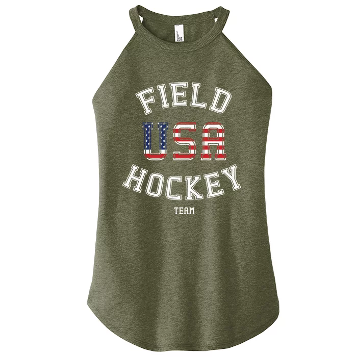 American Flag Vintage Field Hockey Hoodie Women’s Perfect Tri Rocker Tank