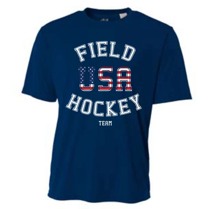 American Flag Vintage Field Hockey Hoodie Cooling Performance Crew T-Shirt