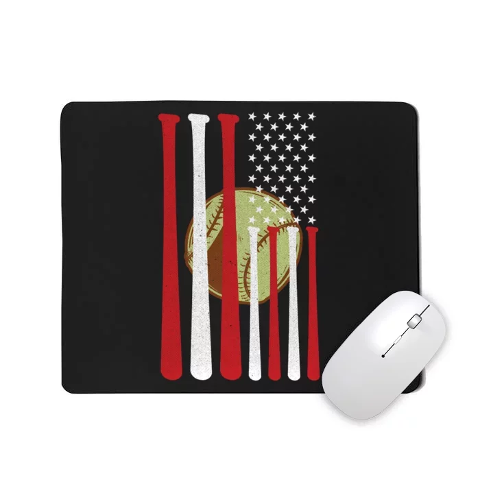 American Flag Vintage Baseball Flag Mousepad