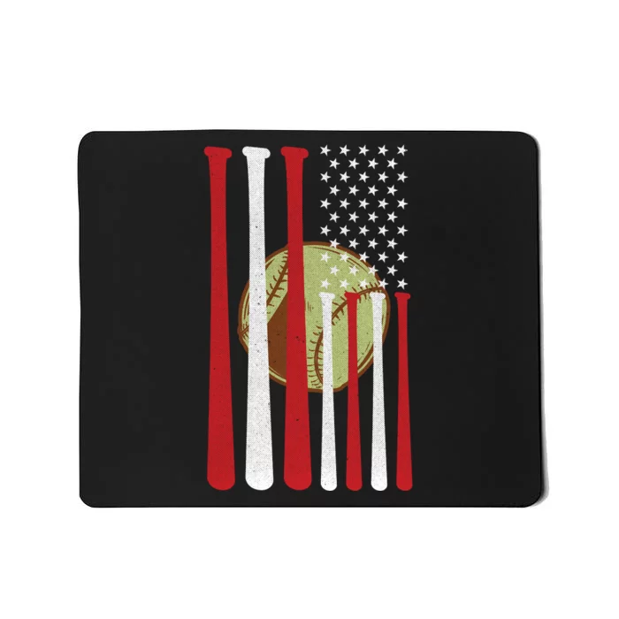 American Flag Vintage Baseball Flag Mousepad